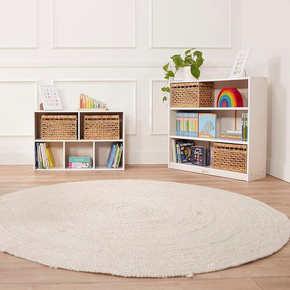 ECR4Kids Wooden Classic Bookcase with Adjustable Shelves, 36in, Classroom Bookshelf, White Wash