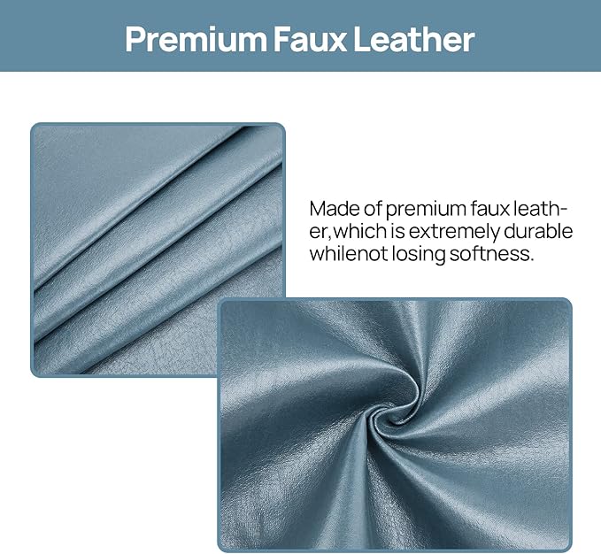 Teniux Remote Control Holder Faux Leather Armrest Organizer with 6 Pockets for recliner couch sofa, Armchair Caddy for Smart Phone, Book, Magazines, Ipad, Remotes (Moonlight Blue)
