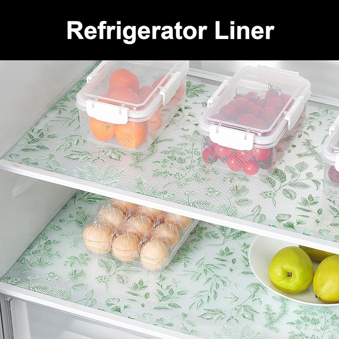 Cooyes Shelf Liner Drawer Liners, Shelf Liners for Kitchen Cabinets, Non Adhesive Cabinet Liner, EVA Waterproof Non-Slip Refrigerator Liners for Kitchen, Drawer（17.5" W x 360" L）