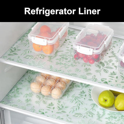 CooyesFridge Liners Shelf Liner for Kitchen Cabinets Refrigerator Liners Waterproof & Oil-Proof Kitchen Cupboard Liner Non Adhesive Drawer Mats EVA Material for Shelves（11.8" W x 360" L）