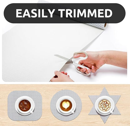 RAY STAR 18X96 Inch Shelf Liner for Kitchen Cabinets, Non-Adhesive Cabinet Liner Washable, PVC Drawer Liner for Dresser Non-Slip Bathroom (Black Circle)(3 Roll)