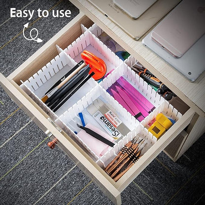 85Pcs Drawer Dividers, Adjustable Drawer Organiser, Cut at Will for Tidying Clutter Clothes, Socks, Makeup, Dresser, Kitchen Black