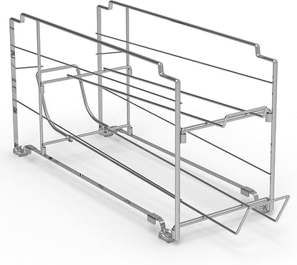 Simple Houseware Stackable Front Loading Beverage Can Dispenser Rack, Chrome - 2 Pack