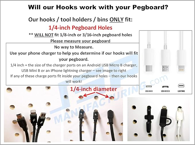 JSP Manufacturing 50 Pack Of JUMBO Pegboard Hooks Black Garage Tools Hammer Air Tool Storage Organization Jewelry