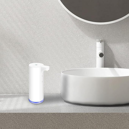 Mamiddle Automatic Soap Dispenser Stainless Steel with Sensor Infrared Soap Dispenser Electric IPX5 Waterproof USB-C Charging Motion Sensor for Kitchen & Bathroom (White Foam)