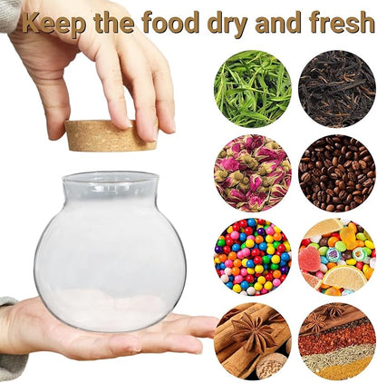 17oz Glass Jars with Airtight Cork Lids,Wedding Candy Jar,Glass Storage Jars Great Ideal for Kitchen Storage, Tea, Biscuits, Cereals, Flour, Beans, Spices, Coffee Beans (4)