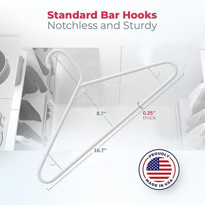 Neaties Plastic Hangers 50 Pack (60 Count) – Made in The USA – 6lb Capacity Standard Clothes Hangers with Strap Hooks for Dresses, Lingerie, Shirts, Pants, and Jackets – Blue