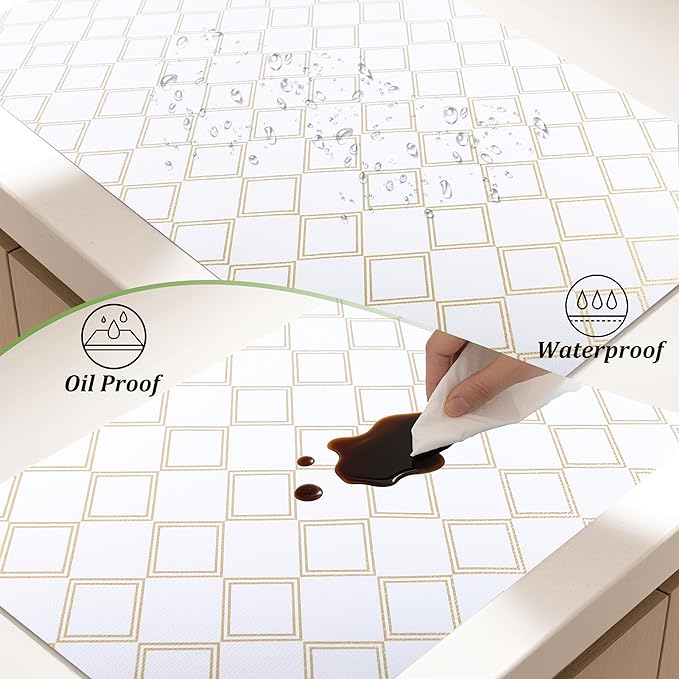 Drawer Liners for Kitchen Cabinets Non Slip Shelf Liner 15 Inch X 20 Ft Waterproof Cabinet Liner Non Adhesive Shelf Paper for Kitchen Bathroom Closet Refrigerator Cupboard Pantry Dress