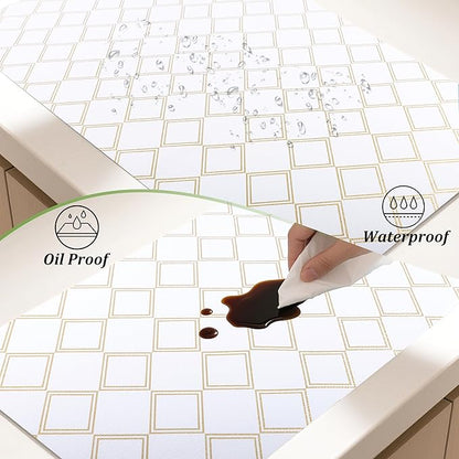 Drawer Liners for Kitchen Cabinets Non Slip Shelf Liner 15 Inch X 20 Ft Waterproof Cabinet Liner Non Adhesive Shelf Paper for Kitchen Bathroom Closet Refrigerator Cupboard Pantry Dress