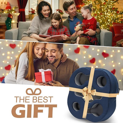 Couch Cup Holder Pillow, Sofa Organizer Caddy Bed Refreshment Tray for Drinks, Remotes, Phones, Snacks (Navy)