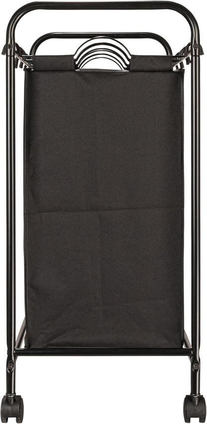 Household Essentials Rolling Laundry Sorter, 4 Bag Laundry Sorter Cart with Washable and Removable Bags, Black