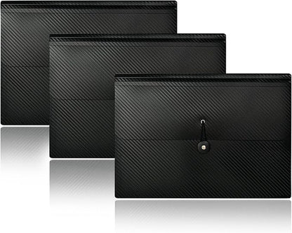Cesil 3Pcs Expanding File Folders, 13 Pockets File Organizer Accordion File Holder with Elastic Buckles Closure, A4 Paper Document Organizer for Home School Office