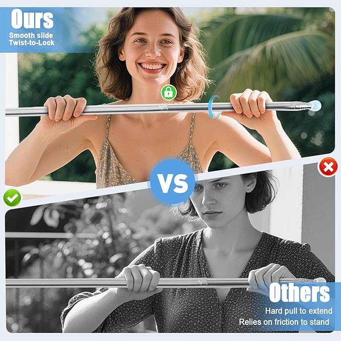 Twist-to-Lock Foldable Clothes Drying Rack for Travel, Portable Hanging Garment Rack, Collapsible Clothe Rack for Camping, Dance Competitions, Hotel & Dorm Use (Basic)