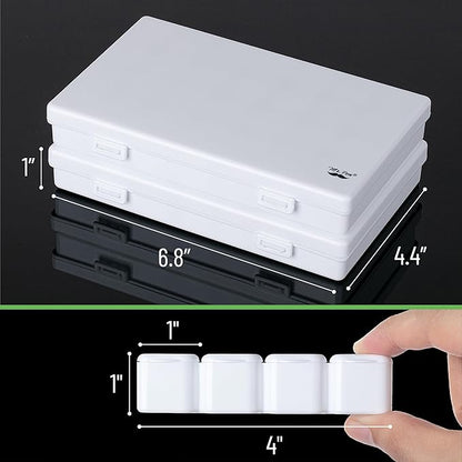 Mr. Pen-Bead Storage Containers, 28 Grids, 2 Pack, White, 160pcs Label Stickers, Bead Organizer, Craft Organizers and Storage, Containers for Organizing, Box (HQUA056M312)