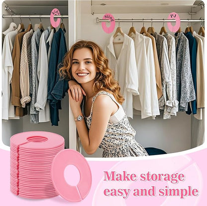 Sukh Closet Dividers 30pcs - Plastic Clothes Organizer Shelf Tags Labels for Clothing Rack Wardrobe Store Warehouse Nursery Must Haves Boutique Supplies Sturdy Durable Flexible No Burrs (Pink)
