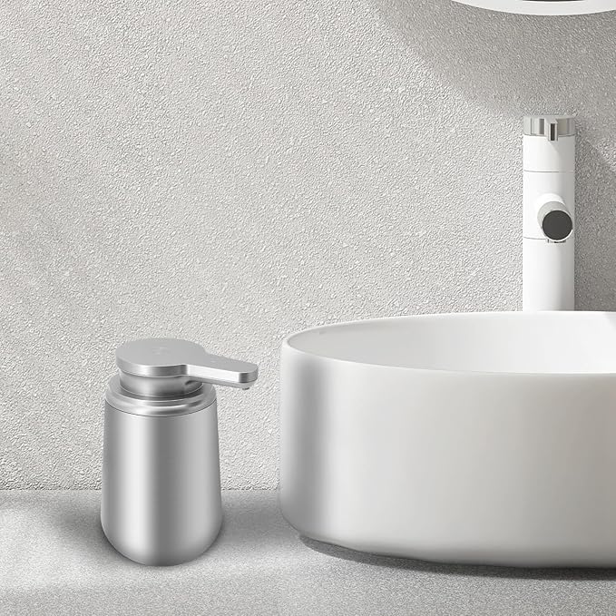 Mamiddle 12 oz. Automatic Soap Dispenser Stainless Steel with Sensor Infrared Soap Dispenser Electric IPX5 Waterproof USB-C Charging Motion Sensor for Kitchen & Bathroom (Silver Arc)