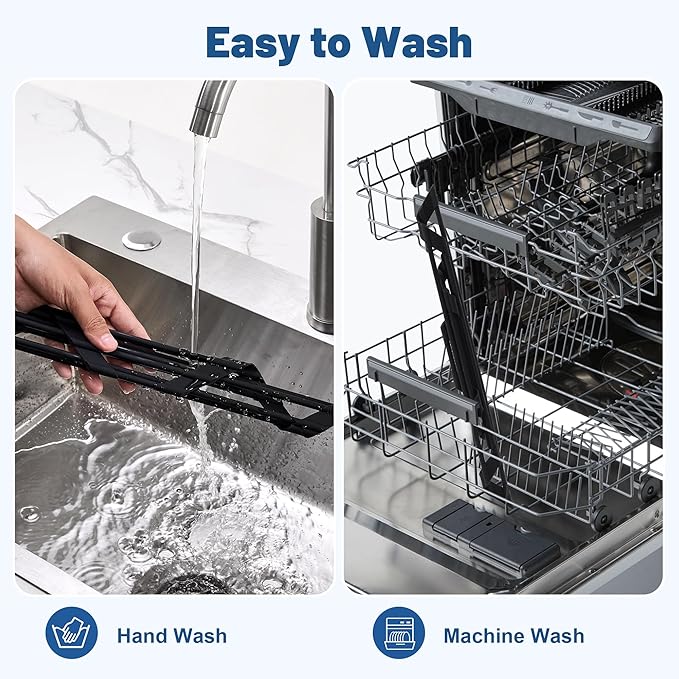 Triangle Roll Up Dish Drying Rack with Silicone Coated and Stainless Steel Over The Sink, Foldable, Anti-Rust and Anti-Slip Kitchen Drainer & Organizer for Top of Sink Corner, Black