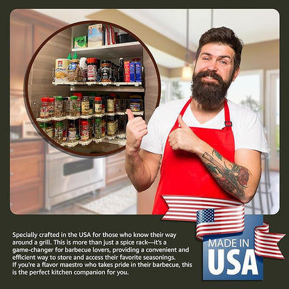 Vertical Spice - Large Pullout Sliding Spice Rack Organizer - 2 Individual 2 Tier Drawers - Premium Rolling Seasoning Holder/Caddy for Hidden Pantry Storage - Made in USA (6.9''W x 12.25" H x 10.6''D)