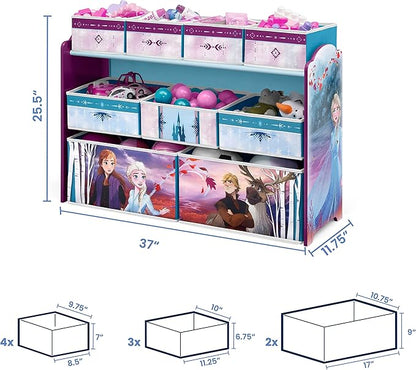 Disney Frozen Deluxe 9 Bin Design and Store Toy Organizer by Delta Children, Greenguard Gold Certified