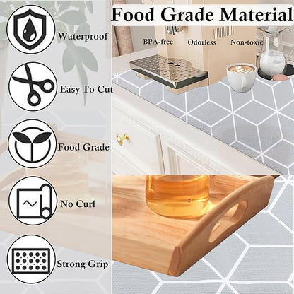 Shelf Drawer Liner Non Slip 12 Inch Wide X 20 Ft Non Adhesive Kitchen Cabinet Paper Liner Waterproof Pantry Shelves Closet Liner Strong Grip Refrigerator Cupboard Bathroom Shelf Mat Under Sink