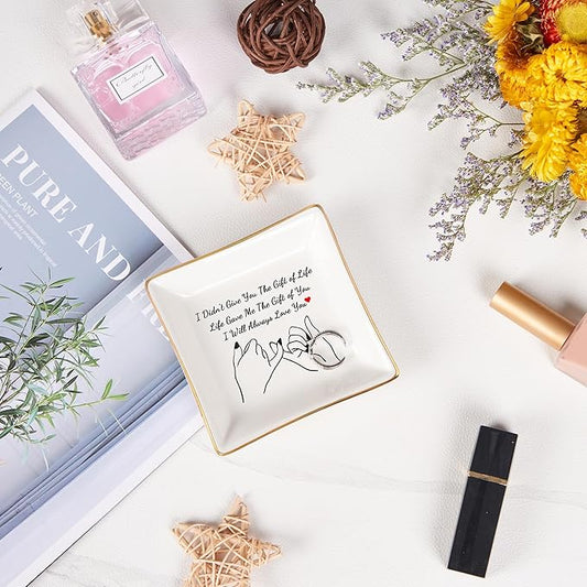 Spegiffu Daughter in Law Gifts Stepdaughter Bonus Daughter Gifts Trinket Dish, Birthday Christmas for Daughter in Law Bonus Daughter Stepdaughter - Life Gave Me The Gift of You