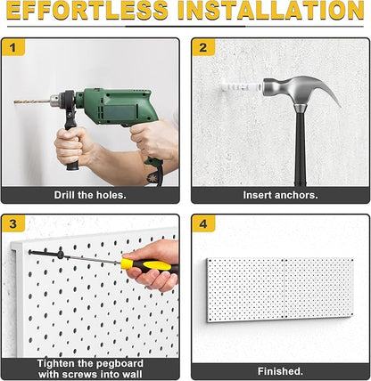 Ultrawall Metal Pegboard Panels, Pegboard Wall Organizer, Peg Boards for Wall, Garage Tool Storage Organization, 12"X16", 2pcs, Gray