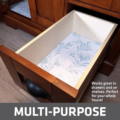 Drymate Premium XL Under Sink Mat, Waterproof Cabinet Protection Mats for Kitchen & Bathroom, Absorbent Shelf Liners, Slip-Resistant, Non-Adhesive, Machine Washable (USA Made)(24”x59”)(Light Blue)