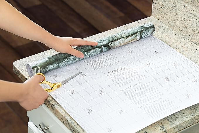 EasyLiner Peel & Stick Decor Removable Peel and Stick Wallpaper - Self Adhesive Decorative Shelf Paper for Cabinets, Walls, Resurfacing Projects - Adhesive Shelf Liner - 20in x 18ft - Stone