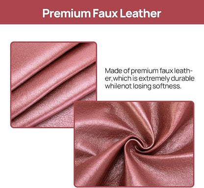 Teniux Remote Control Holder Faux Leather Armrest Organizer with 6 Pockets for recliner couch sofa, Armchair Caddy for Smart Phone, Book, Magazines, Ipad, Remotes (Rose Wine)