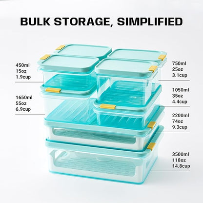 LocknLock HFL106 Freezer Fit Plastic Food Storage Container with Lid for Kitchen, Lunch, Meal Prep, and Leftovers, BPA-Free, Airtight, Leakproof, Microwave, Dishwasher-Safe, 3.5L