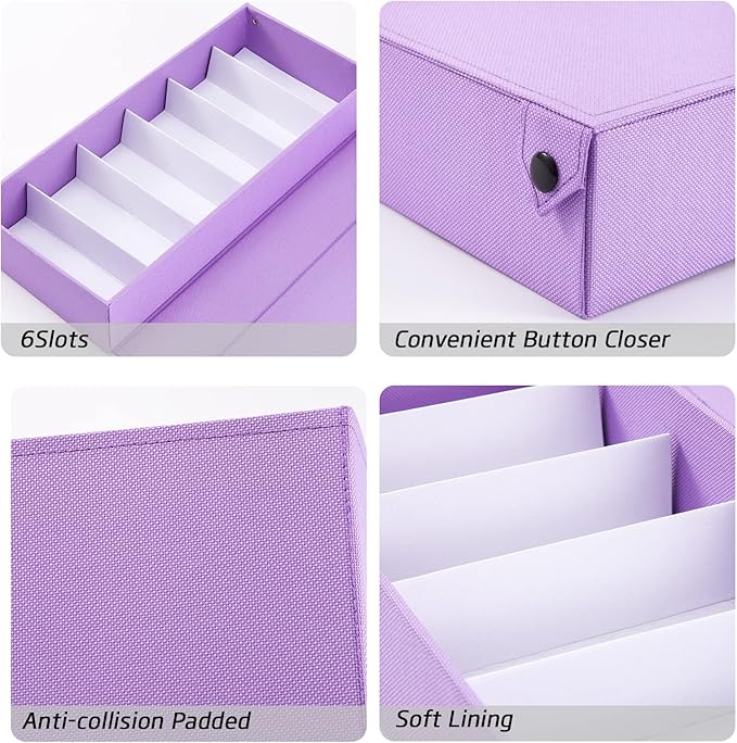 TRIUMPH VISION Sunglasses Organizer Storage Eyeglasses Holder - Multiple Glasses Case Box Eyewear Case with Lid