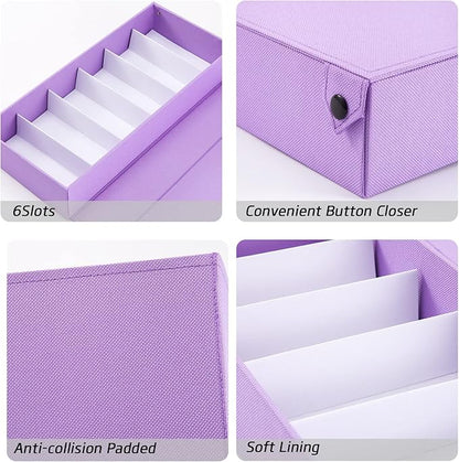 TRIUMPH VISION Sunglasses Organizer Storage Eyeglasses Holder - Multiple Glasses Case Box Eyewear Case with Lid