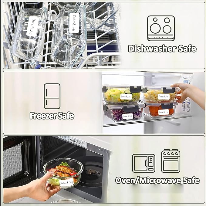 Lrogoe 1000 Pcs Blank Removable Freezer Labels Water Oil Resistant for Food Containers Jars Pantry Organization (Each Measures 1” x 2”)