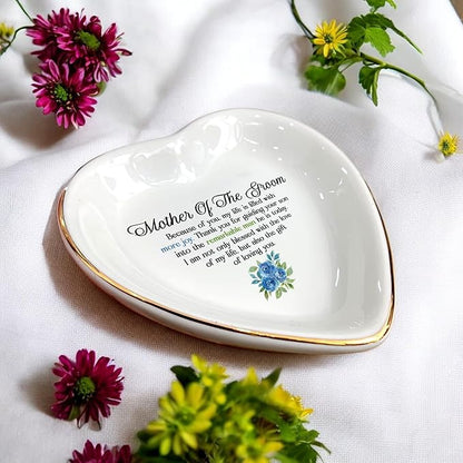Wedding Ring Dish Jewelry Trinket Tray for Mother-in-law,Bridesmaid,Mother of the Bride/Groom-Engagement,Bridal Shower,Bachelorette Gifts for Couples,Mr. Mrs. (Mother of the Groom 1)