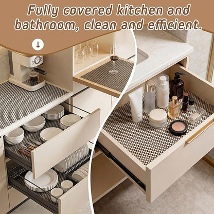 Geelin 80 ft x 24 Inch Plastic Shelf Liner Bar Mat Thick Strong Grip Non Slip Shelf Liners for Kitchen Cabinets and Cupboards, Bathroom Drawers, Easy to Install, Cut and Clean, Ultralong(Black)