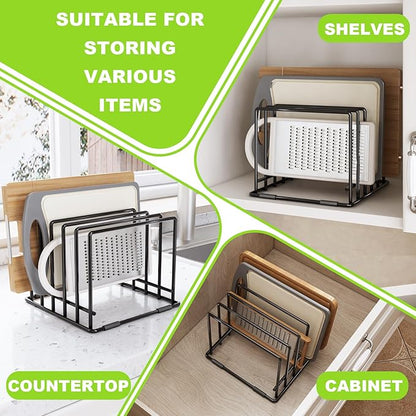 Veepus 2-pack 5-slot baking storage scratch-resistant cookie tray organizer with anti-slip frame for kitchen cabinet - portable and dust-resistant