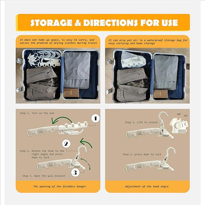 Over The Door Hooks Hanger,Foldable Portable Folding Hangers,Hanging Rack,Clips,Essentials for Cruise,Vacation,Camping,RV,Road Trip,Hotel,Business Travel, Student Apartment(White Box)