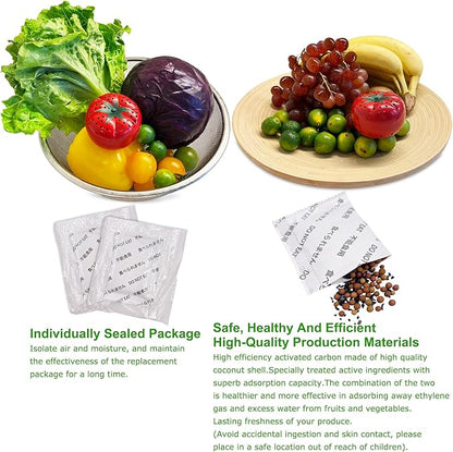 ShuRex Produce Freshness Preserver Saver Kit- Keep Fruits and Vegetables Fresh Longer, Ethylene Gas and Odor Absorber in Refrigerator (2 Pack)