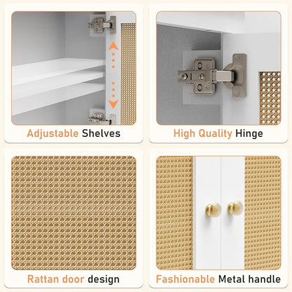 GORZING Over The Toilet Storage Cabinet, Behind Toilet Bathroom Organizer with Adjustable Shelves, Above Toilet Organizers with Barn Door, Space Saver for Restroom, Bathroom, Laundry