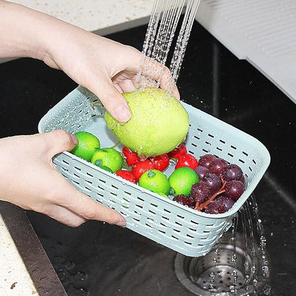 Soddeph Plastic Storage Baskets for Cabinets, Household Pantry Organization with Handle,Organizer Bins for Room,Bathrooms,Under-Sink,Kitchen (Green, XS-3PACK)
