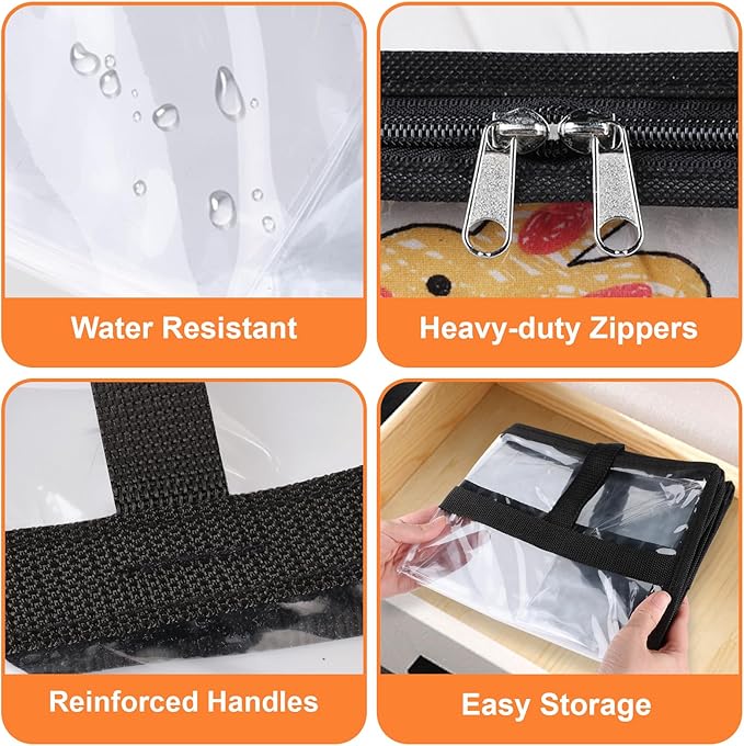 SpaceTrove Storage Bags, 4 Pack Under Bed Storage and Closet Organizers Containers, Heavy-Duty Foldable Moving & Packing Bags with Zippers for Comforter, Bedding, Duvet, Blanket & Toy Storage, 40L