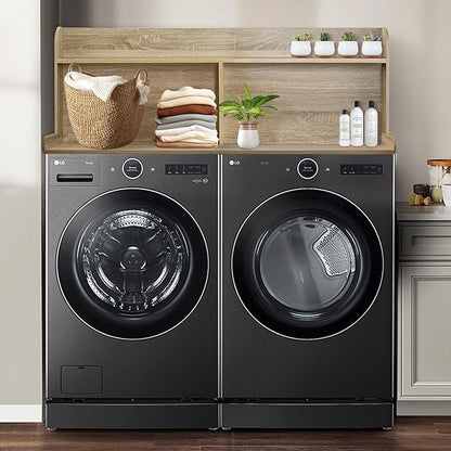 Royxen Laundry Countertop with 20" Shelf Universal Fit, Washer and Dryer Countertop with Storage Space, Laundry Room Storage (White Oak)