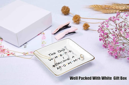 Mother's Day Gift for Mom-New Mommy Gift,First Time Mom Present,Mum to Be,Promoted to Mum,Baby Shower Present for New Mother,Pregnancy Announcement,Jewelry Tray,Ring Dish,Trinket Holder