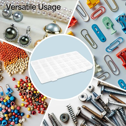 28 Grids Plastic Organizer Box with Dividers for Crafting, Storage Container for Beads & Charms & Accessories(2-Pack)