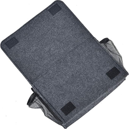 Zafit Bedside Caddy, Large Size Storage Organizer with 8 Pockets - Holds Magazines, Remotes, Phone (13.4'' x 18.1'', Dark Grey)