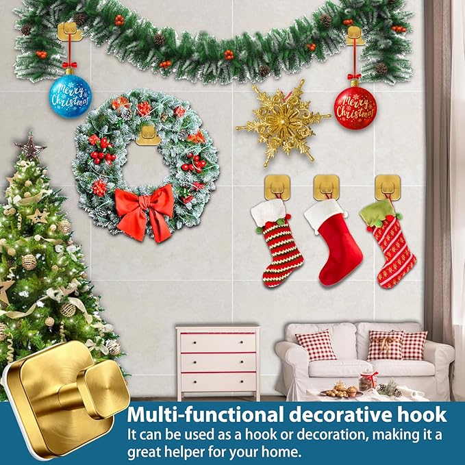 AbluFirst Suction Cup Hooks for Shower,No-Drill Removable Duty Shower Suction Cup Wreath Hooks for Bathroom Wall, Glass, Windows,Mirrors Kitchen to Hang Towels,Robes,Coat, Loofah-Gold(4 Pack)