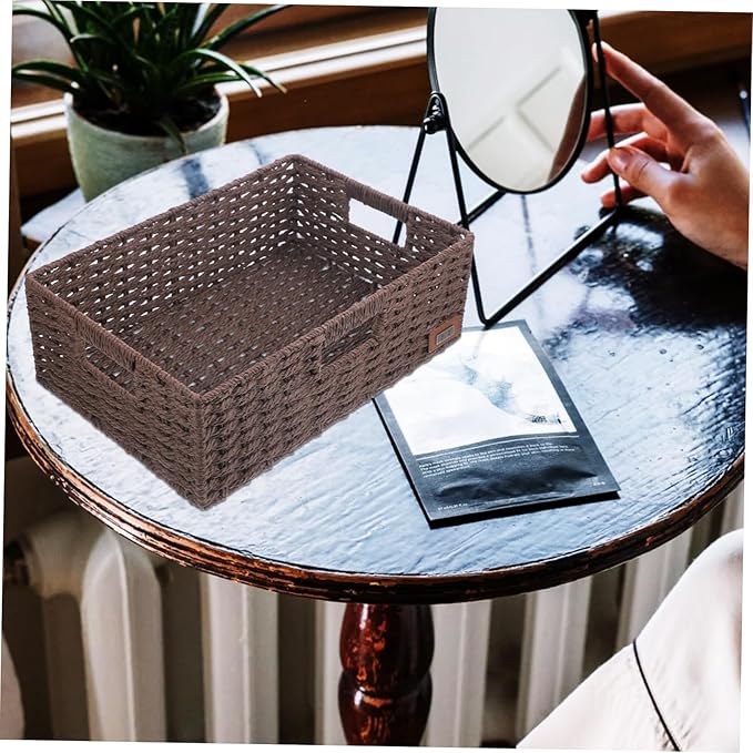Rustic Woven Storage Baskets Decorative Basket for Shelves for Office Kitchen