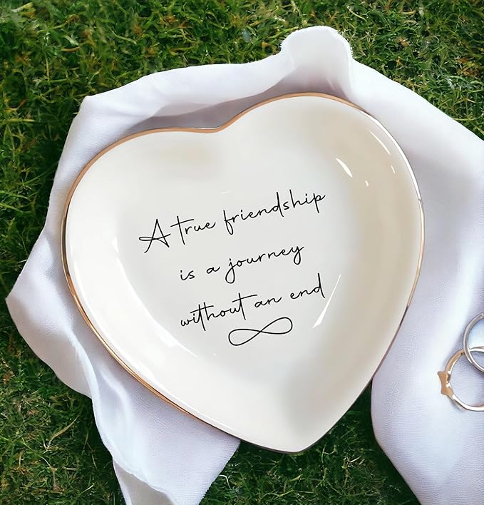 True Friendship Is A Journey Without An End Ring Dish, Friends Jewelry Dish, Thank You Gift, Bridesmaids Gift, Friendship Gift, Bestie Gift, Best Friend Gift, Friend Birthday Gift, Sisters Gifts