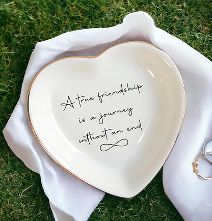 True Friendship Is A Journey Without An End Ring Dish, Friends Jewelry Dish, Thank You Gift, Bridesmaids Gift, Friendship Gift, Bestie Gift, Best Friend Gift, Friend Birthday Gift, Sisters Gifts