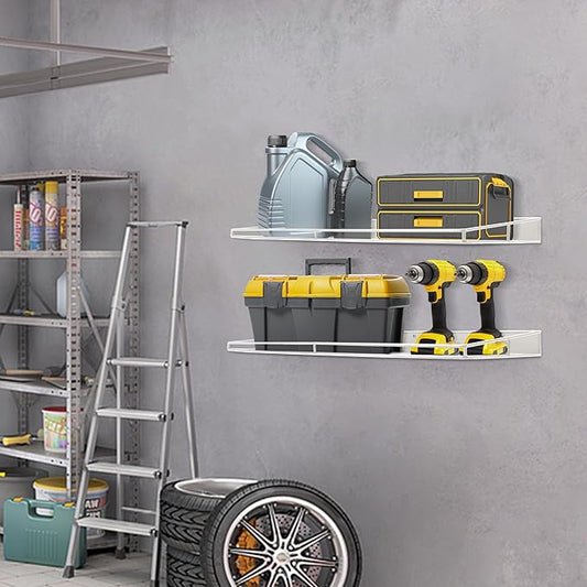 RedCall Heavy-Duty Wall Shelf, 2 Pack Garage Shelf, 23.5" x 12" Large Wall Mounted Shelves for Garage, Laundry Room, Closet, Holds Up to 75 Lbs